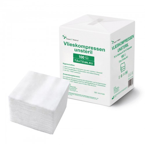 Vlieskompressen unsteril 7.5cm x 7.5cm 100 Stück