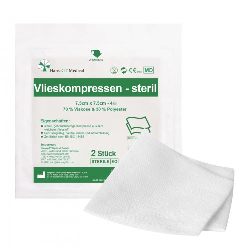 Vlieskompressen - steril 7.5cm x 7.5cm 4Lagen 50Stück